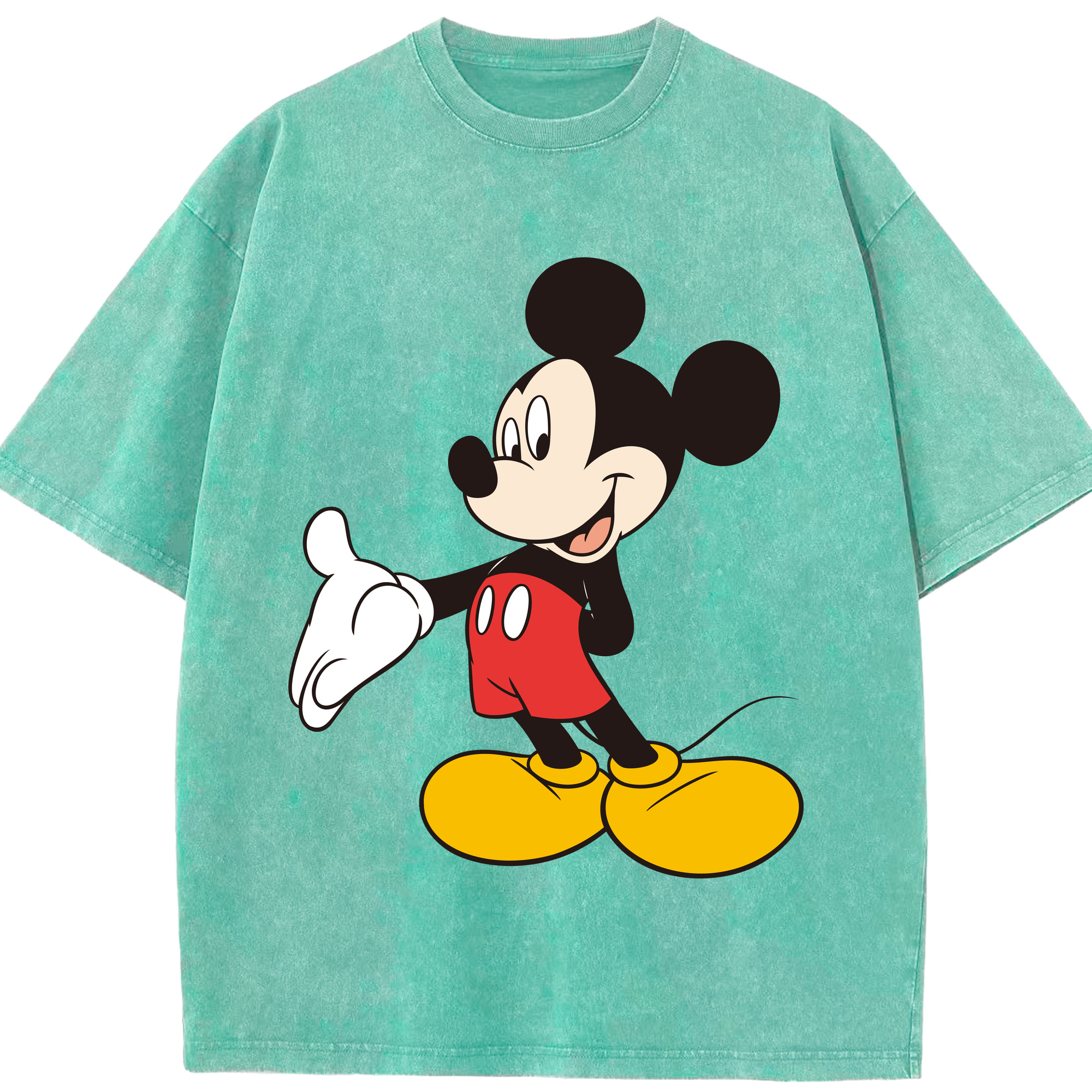 （画像用） ミッキーマウス Mickey Mouse 綿100% ヴィンテージ風 半袖Tシャツ（フロントプリント）